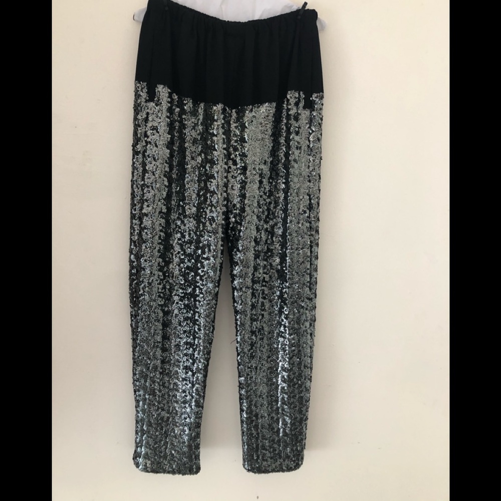 Rachel Comey Black and Silver Sequin Pants